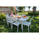 Tavolo da Giardino in Alluminio Rettangolare 80x160x76cm Las Vegas Bianco