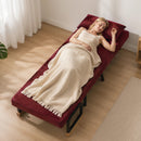 Poltrona Letto Imbottita 3 in 1 63x73x81 cm con Schienale Reclinabile in 5 Posizioni e Cuscino in Velluto Rosso Vino      