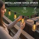 Catena Luminosa da Esterno 1800x3,8x9 cm con 50 Luci LED IP44 in PET e Plastica Nero e Trasparente      