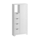 Mobile 4 Cassetti 5 Ripiani 164,5x77x29,6 cm in MDF Yada Bianco