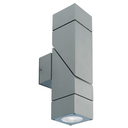 Lampada Applique Due Luci Colore Alluminio per Esterno Linea Square Livos prezzo
