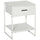 Comodino 1 Cassetto 1 Ripiano 45x40x60 cm in Acciaio e Truciolato Bianco
