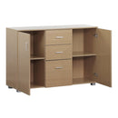 Mobile Credenza 3 Ante 2 Cassetti 120x82,50x40 cm in Legno Rovere
