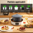 Fornello Elettrico 2000W a Infrarossi Doppia Cottura Piastra Elettrica in Ceramica e Griglia Ø30 cm Bianco      