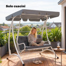 Cuscino da Giardino Stile Capitonné 100x98x8 cm con 6 Lacci in Cotone e Poliestere Grigio Scuro      