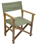 Set 2 Sedie Regista da Giardino 56x52x82 cm in Robinia e Canvas Salvia