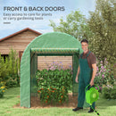 Serra a Tunnel per Orto con Porte Avvolgibili e Finestre 1,8x1,8x2m in Acciaio e PE Anti UV  Verde