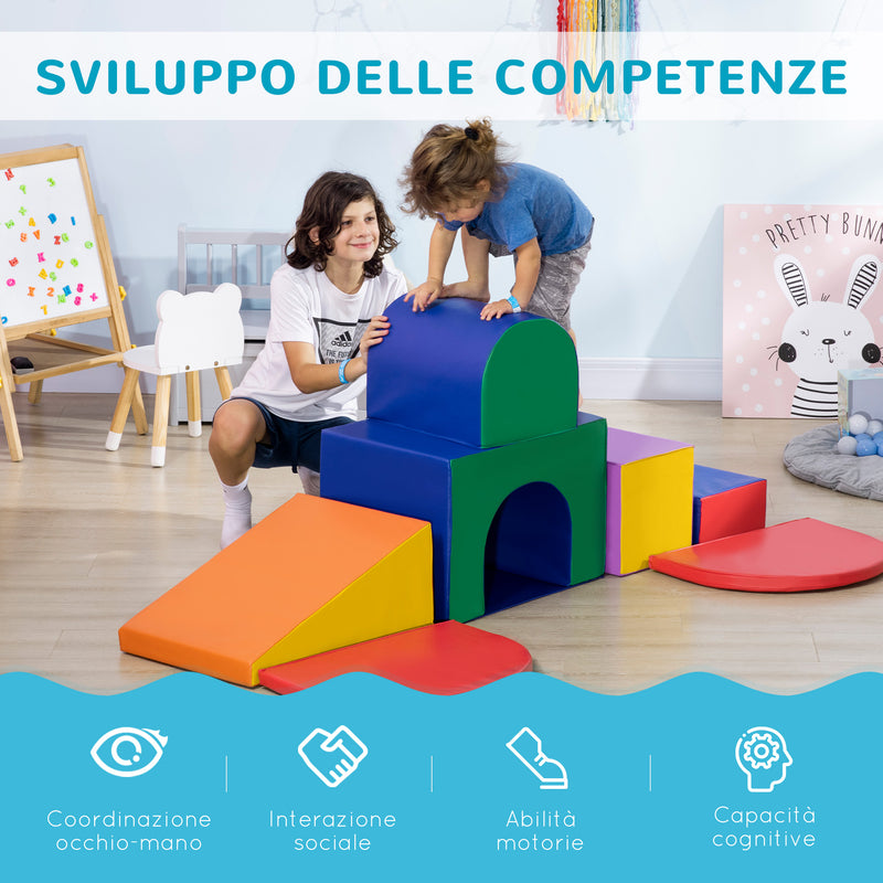 Set 7 Costruzioni Morbide per Bambini  1-3 Anni in PU e EPE Multicolore   