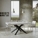 Tavolo Allungabile 200-460x90x77 cm Volantis Premium Bianco Frassino Telaio Antracite 