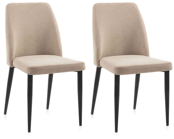 Set 2 Sedie 46x52x87 cm in Microfibra Sabbia acquista