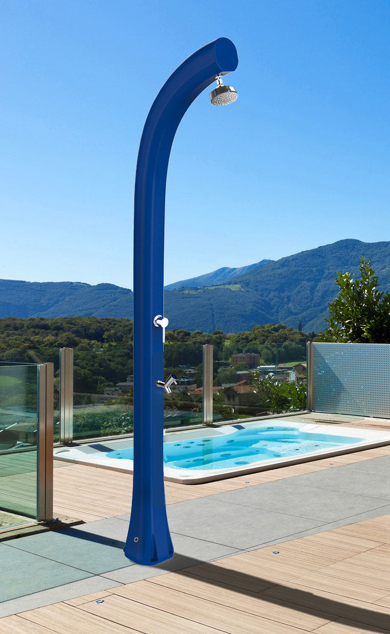 Doccia Solare da Esterno Giardino 30L Miscelatore e Lavapiedi Arkema Jolly Plus Verde Scuro