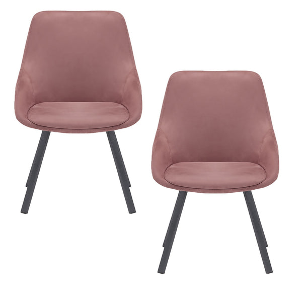 online Set 2 sedie Imbottite 51x60x88 cm In Tessuto Suet Asia Ambra