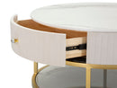 Tavolo da Caffe' Montpellier Crema Ø 75x36 cm in Ferro Legno 