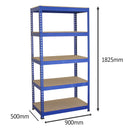 Set 3 Scaffali Senza Bulloni 90x50x180 cm in Acciaio Blu  