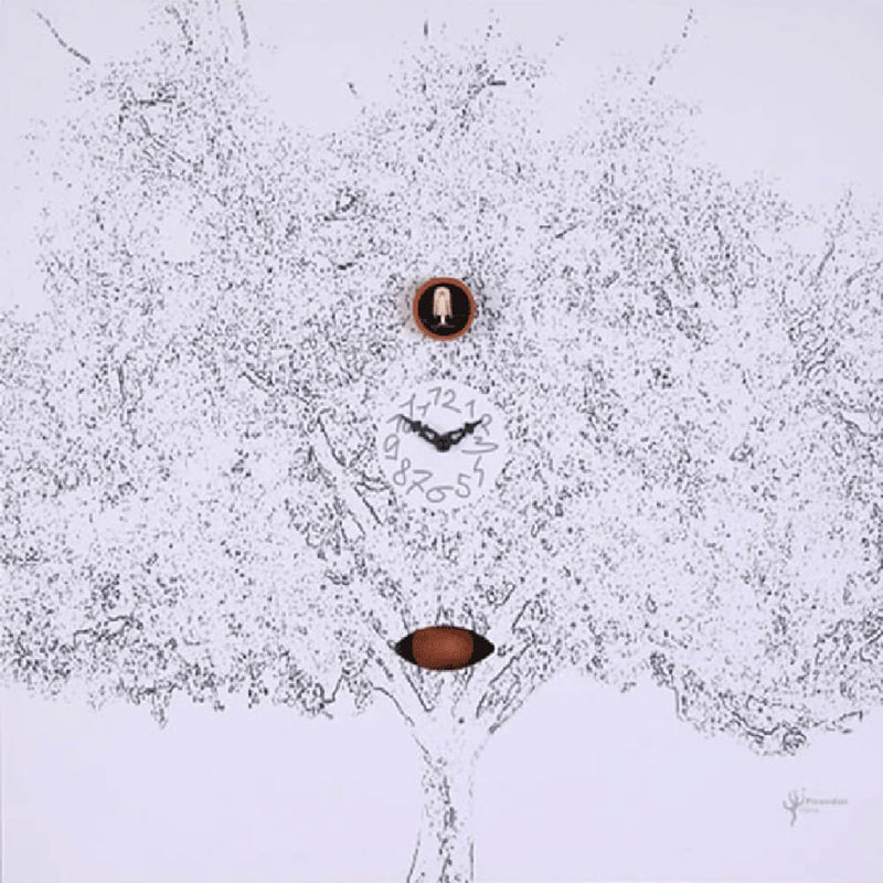 Orologio a Cucù da Parete 60X60X11Cm Pirondini Italia Albero Nero