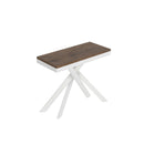 Consolle Allungabile 90-300x40x77 cm Saki Evolution Noce Gambe Bianche 