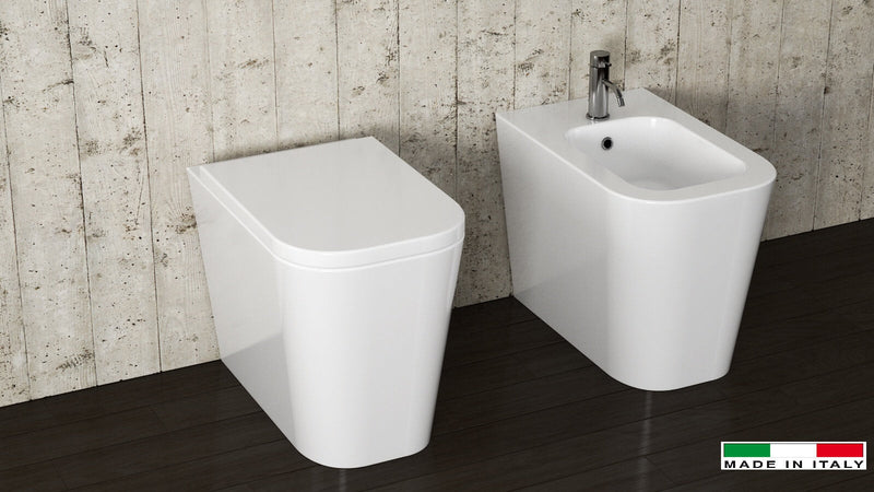 WC Filo a Muro in Ceramica 55x35x42cm TFT Galaxy Bianco