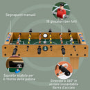 Calcio Balilla Pieghevole per Adulti e Bambini 69x36,5x22 cm con 2 Palline e Segnapunti in Legno Colore Naturale      