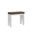 Consolle Allungabile 90-300x40x77 cm in Nobilitato Marrone e Bianco