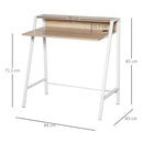 Scrivania da Ufficio 84x45x85 cm in Legno e Metallo Rovere