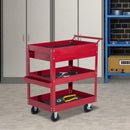 Carrello Porta Attrezzi da Officina con Rotelle in Lamiera Rosso 68x46x82 cm 