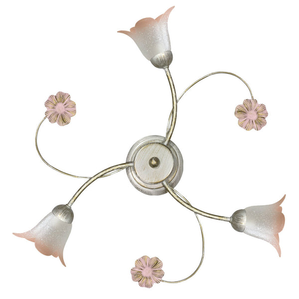 acquista Plafoniera 3xE14 Montatura Bianco Oro Vetro Ss Bianco Sfumato Ros E-Energy Vera