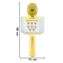 Microfono Karaoke Wireless con Luci Led Registra Canta e Riproduce Musica Oro