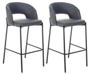 Set 2 Sgabelli 52x50x89 cm in Tessuto Greta Grigio
