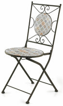 Sedia da Giardino Pieghevole in Ferro con Mosaico Soriani Rodi