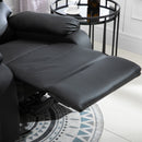 Poltrona Relax Reclinabile in Similpelle Nera 