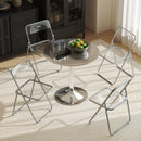 Set 4 Sedie Pieghevoli Salvaspazio 47x48x75 cm in Acciaio e Acrilico Trasparente   