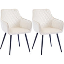 Set 2 Sedie da Pranzo in Velluto Beige Ergonomica Poltrona Sedia da Ufficio Casa