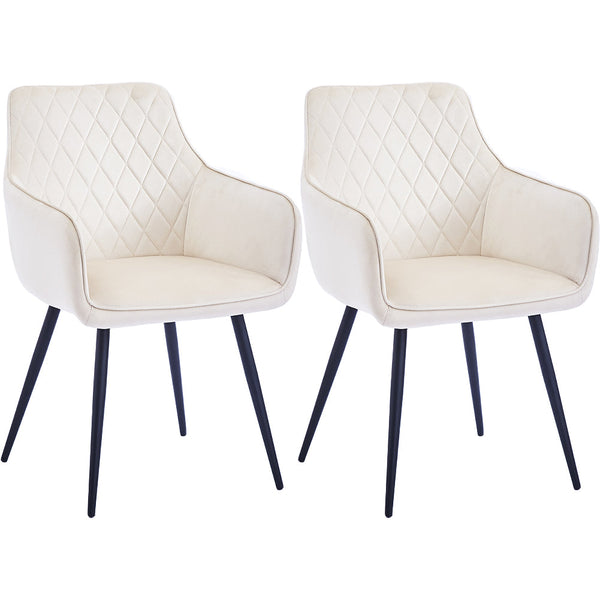 Set 2 Sedie da Pranzo in Velluto Beige Ergonomica Poltrona Sedia da Ufficio Casa acquista