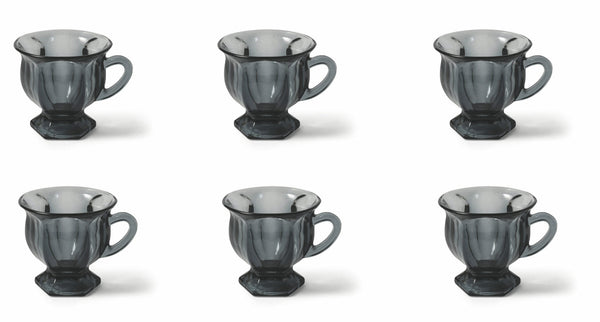 Set 6 Tazzine da Caffè Ø7x6 cm in Vetro Villa d'Este Home Tivoli Cala Lisboa Grigie prezzo