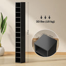 Mobile Libreria Porta CD a 12 Ripiani 21x20x175 cm per 204 CD in MDF e Truciolato Nero      