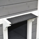 Cuccia da Esterno Rialzata con Balconcino e Tetto Impermeabile in Legno Grigio 83x66.5x74.7 cm 