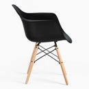 Set 4 Sedie di Design con Braccioli 62,5x44x80 cm Federica Nere