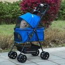 Passeggino per Cani 67x45x96 cm in Acciaio e Tessuto Oxford Blu