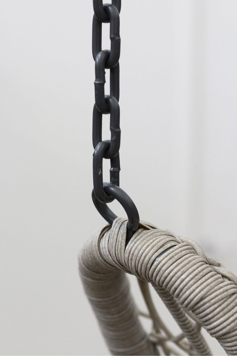 Amaca Dondolina da Giardino in Metallo e Polyrattan Soriani Goccia Grigia e Ecrù