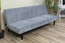 Divano Letto 2 Posti 166x77x65,5 cm in Velluto Soriani Grigio Chiaro