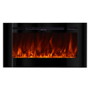 Camino Elettrico da Incasso 54,4x101,6x14 cm Effetto Fiamma 1500W Beverly Nero
