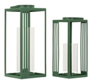 Lanterne Linee Coppia 18,3x18,3x43,5 cm in Metallo e Vetro Verde      