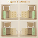 Consolle Trucco con Specchio 118x78x135 cm con Specchio e Luci LED Regolabili in MDF Bianco  