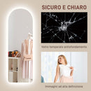 Specchio da Parete ad Arco con Luce LED Dimmerabile Touch 40x3x120 cm   