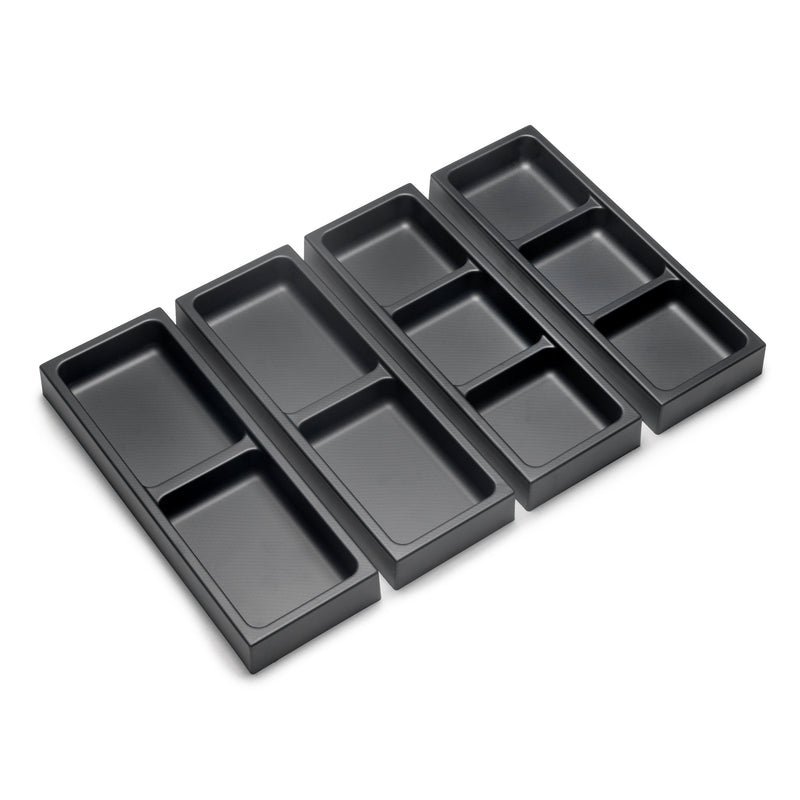 Set Organizer per Cassetti da Bagno Laterali in Plastica Emuca Tidy Grigio Pietra