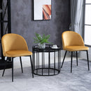 Set 2 Sedie Imbottite 49x50x77 cm in Velluto Giallo