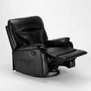 Poltrona Relax Reclinabile Manuale 90x74x130 cm in Similpelle Nero