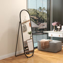 Specchio a Figura Intera da Terra 40x41x159 cm in Vetro e Metallo Nero   