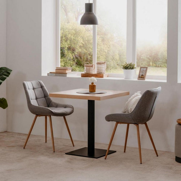 prezzo Tavolo alto Quadrato 70x70x75 cm piano rovere e base nera