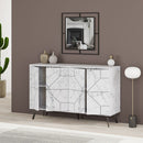 Madia 4 Ante 123x35x77,4 cm in MDF Dune Bianco Carrara